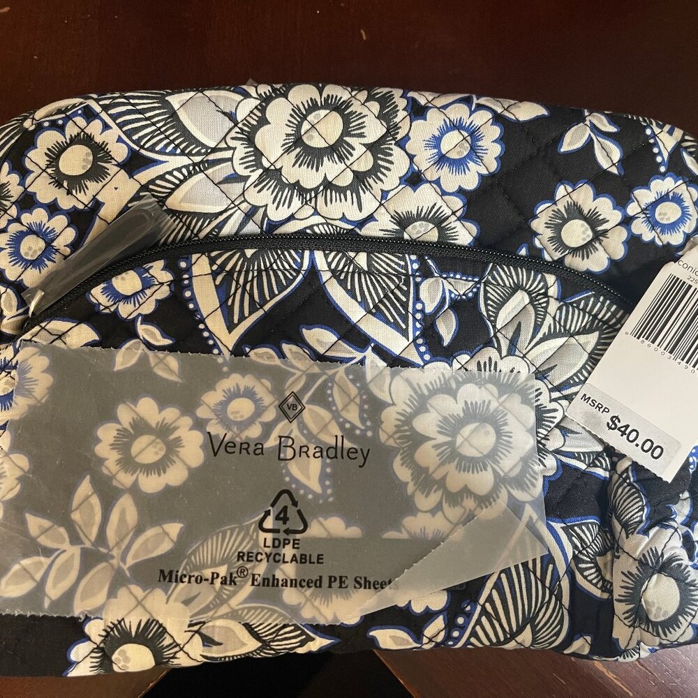 Vera Bradley Iconic Large Cosmetic Bag Snow Lotus